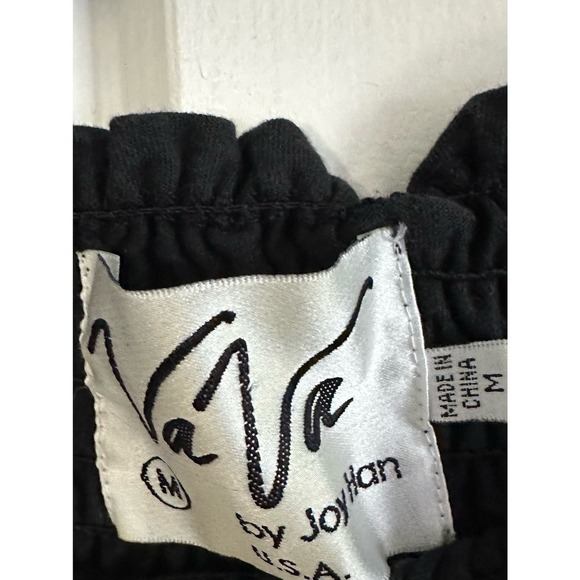 Vintage VaVa by Joy Han Heavily Embroidered Black Floral Smocked Top - Medium - Picture 5 of 5